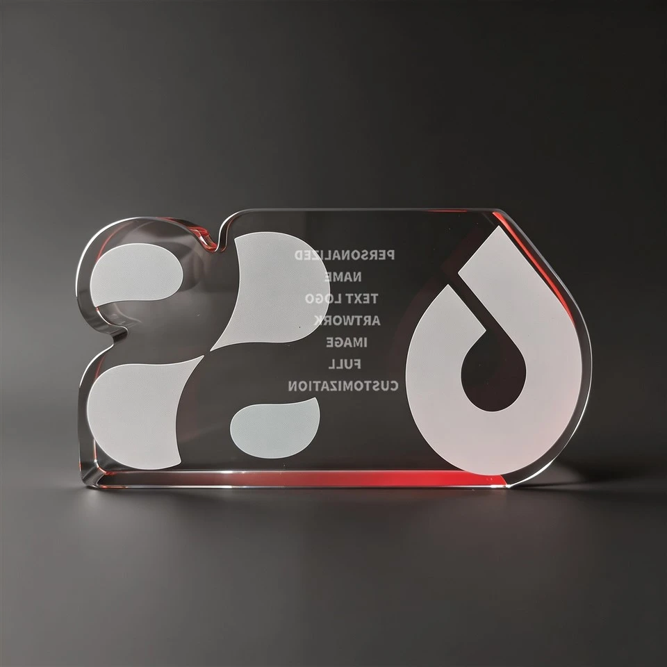 Custom Digit Cut‑Out Crystal Plaque high quality